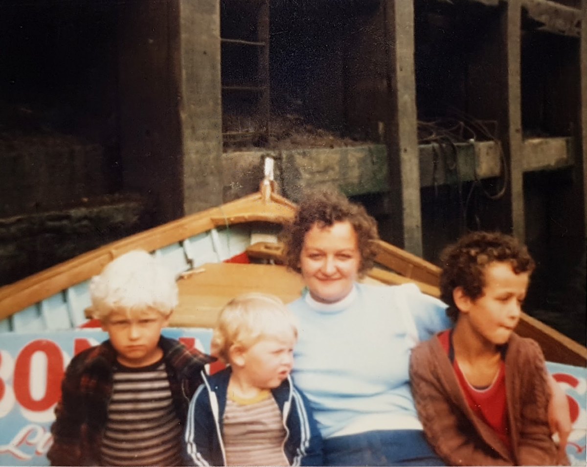 Jean and the boys on a day out
