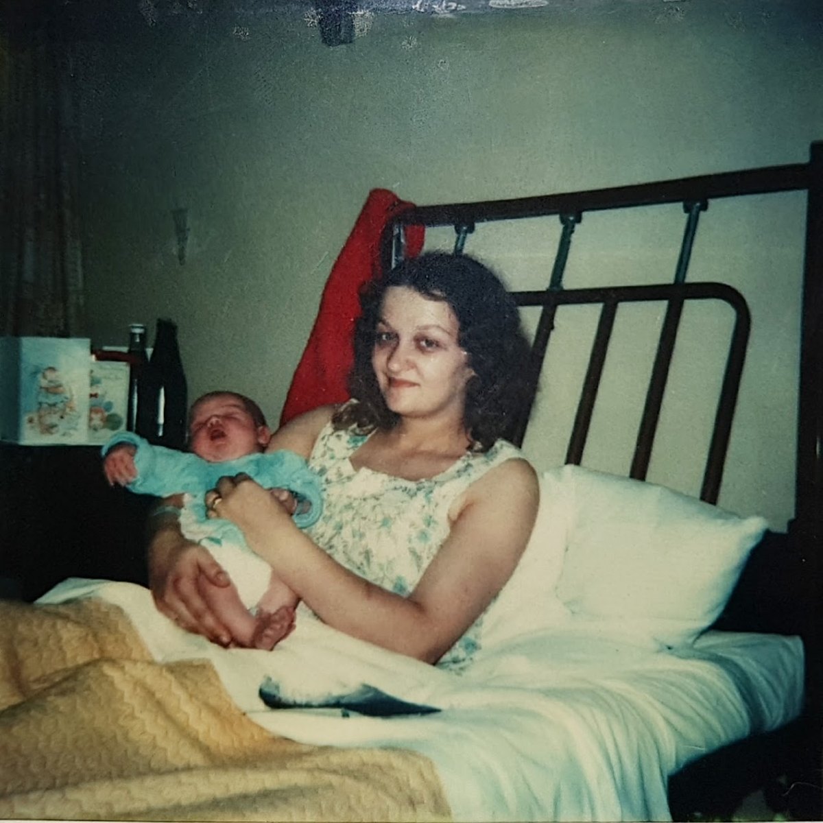 Jean holding newborn Michael